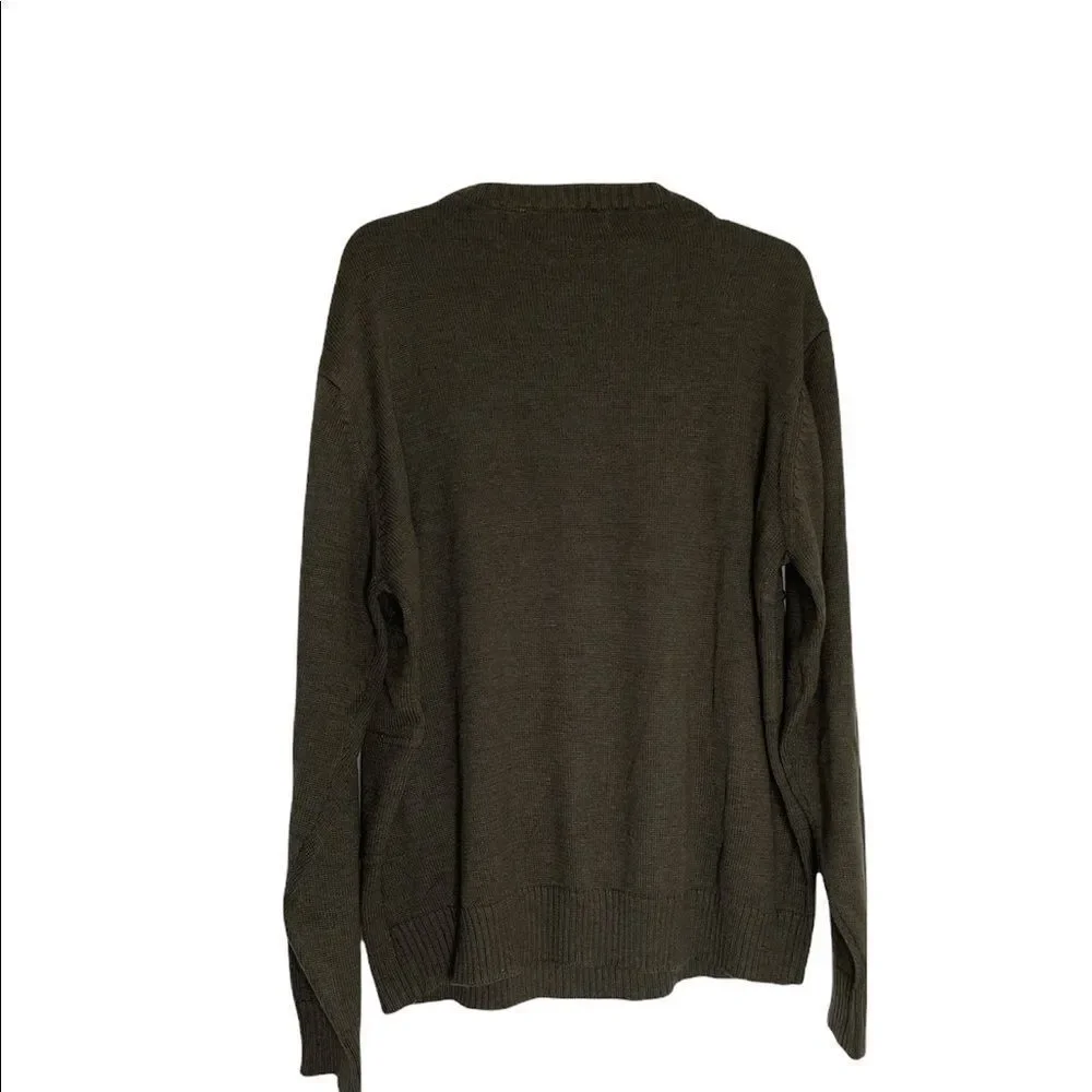 Vintage Oscar De La Renta Mens Olive‎ Green Sweater